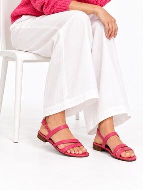 Talbots Classic Pink Leather Slingback Sandals SZ 9.5